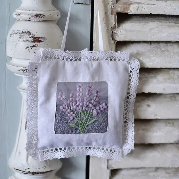 Embroidered Lavender Hangers