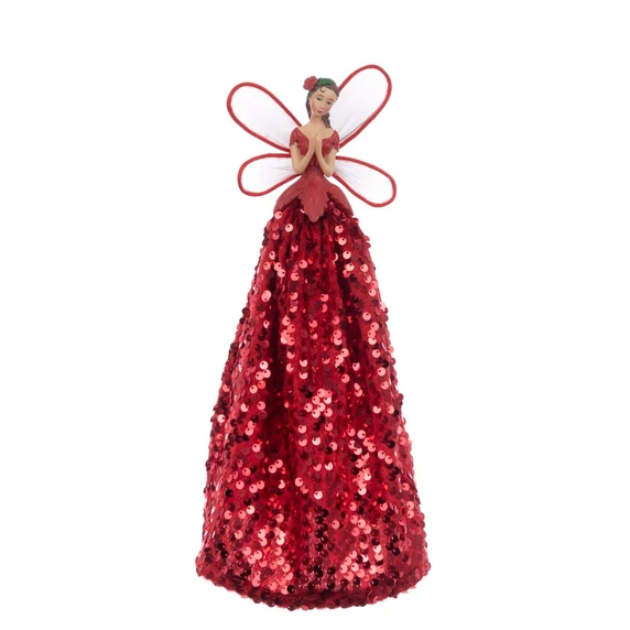 Fairy Sequin Tree Topper - Red