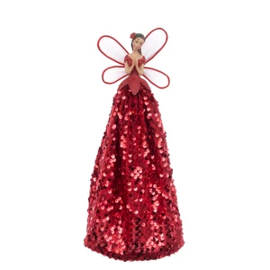 Fairy Sequin Tree Topper - Red
