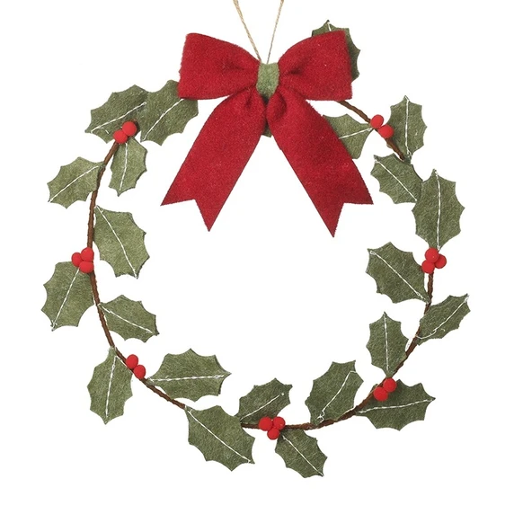 Felt Holly Wreath