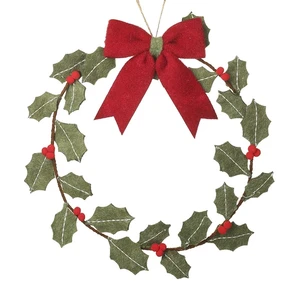 Felt Holly Wreath