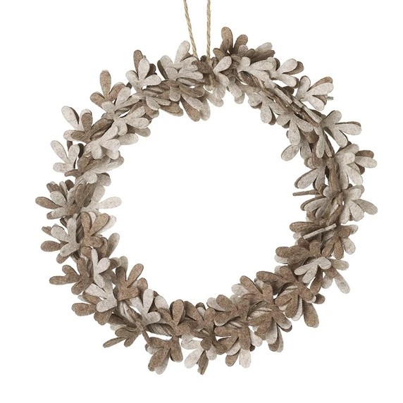Felt Mixed Foliage Wreath - 25cm