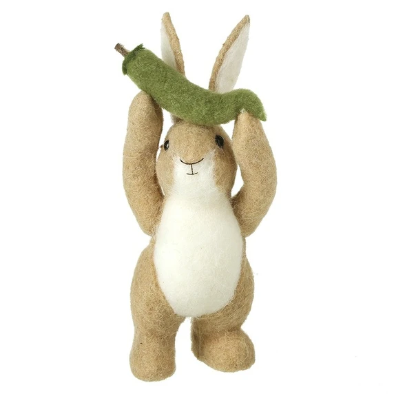 Felt Rabbit & Peapod Decoration