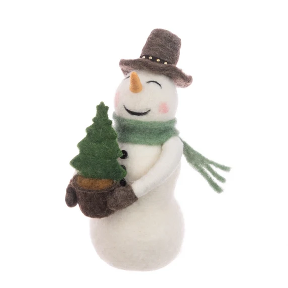 Felt Snowman Figurine