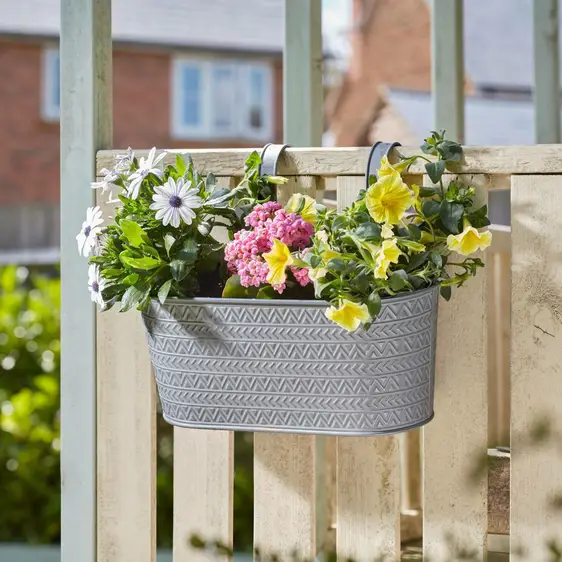 Fence & Balcony Aztec Hanging Planter - Ivory - image 2