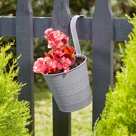 Fence & Balcony Aztec Hanging Pot - Slate