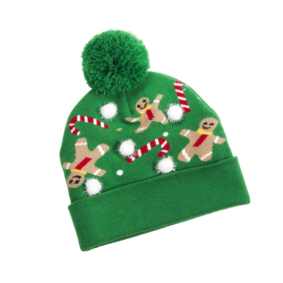 Festive Flashing Beanie - Gingerbread