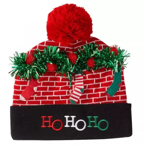 Festive Flashing Beanie - Ho Ho Ho - image 1