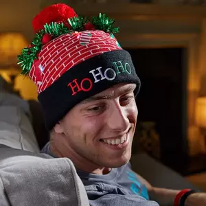 Festive Flashing Beanie - Ho Ho Ho - image 2