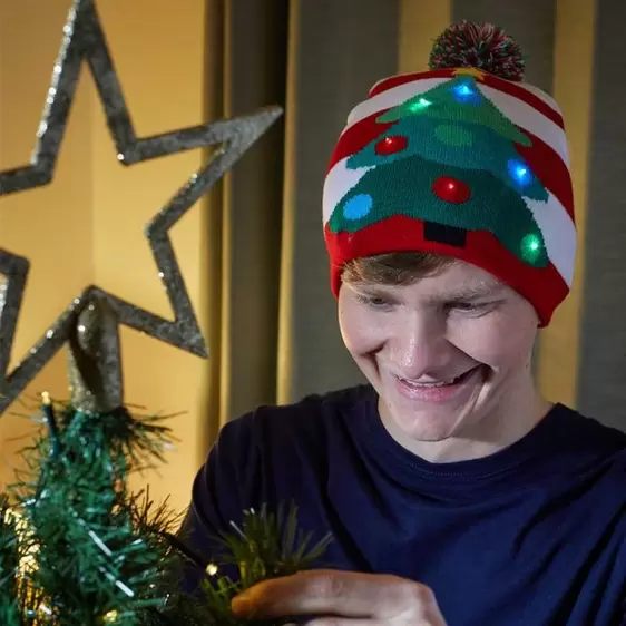 Festive Flashing Beanie - Christmas Tree - image 2
