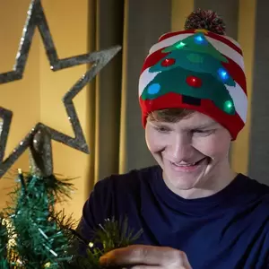 Festive Flashing Beanie - Christmas Tree - image 2