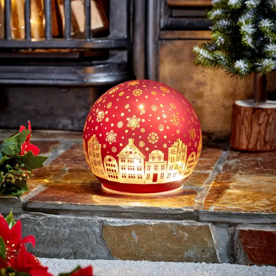 Festive Glowing Globe - Ruby