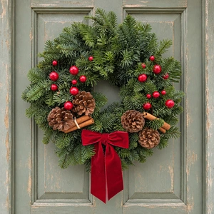 Festive Red Wreath - 10" - image 1