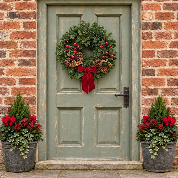 Festive Red Wreath - 10" - image 2