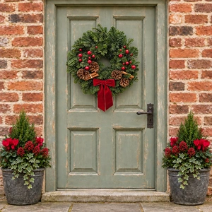 Festive Red Wreath - 10" - image 2
