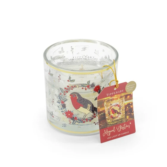 Festive Robin Light Up Candle - image 2