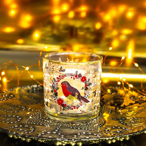 Festive Robin Light Up Candle - image 1