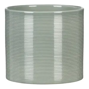 Fine Groove Green Pot Ø12cm