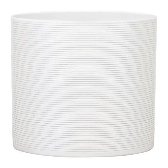 Fine Groove White Pot Ø28cm