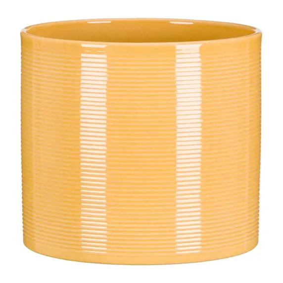 Fine Groove Yellow Pot Ø14cm
