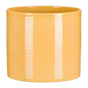Fine Groove Yellow Pot Ø12cm