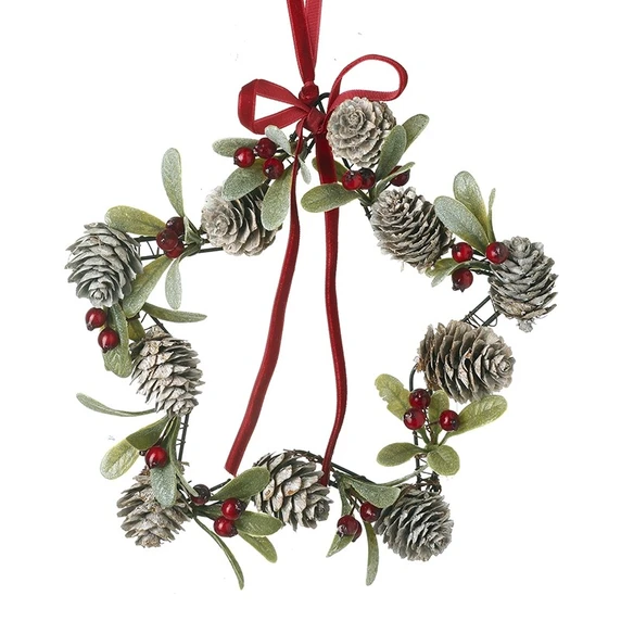 Fir Cone & Berries Star Wreath