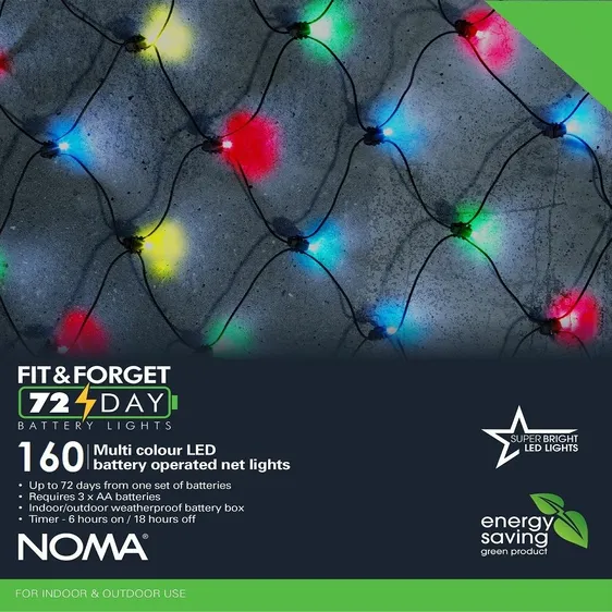 Fit & Forget Multicolour Net Lights - 160 Lights - image 2