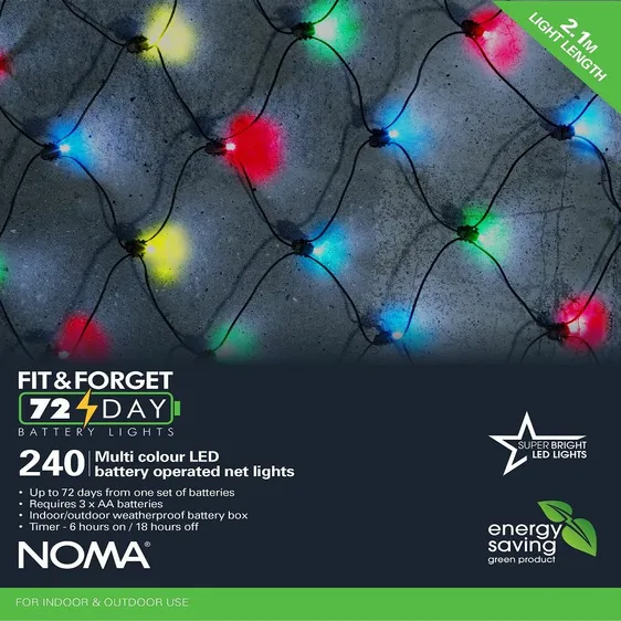 Fit & Forget Multicolour Net Lights - 240 Lights - image 2
