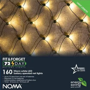 Fit & Forget Warm White Net Lights - 160 Lights - image 2