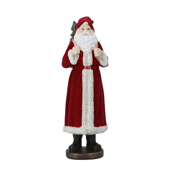 Flock Jacket Santa Figurine