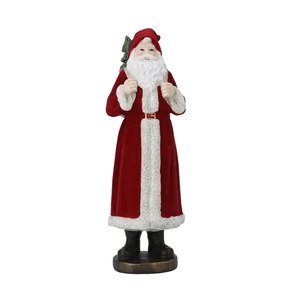 Flock Jacket Santa Figurine
