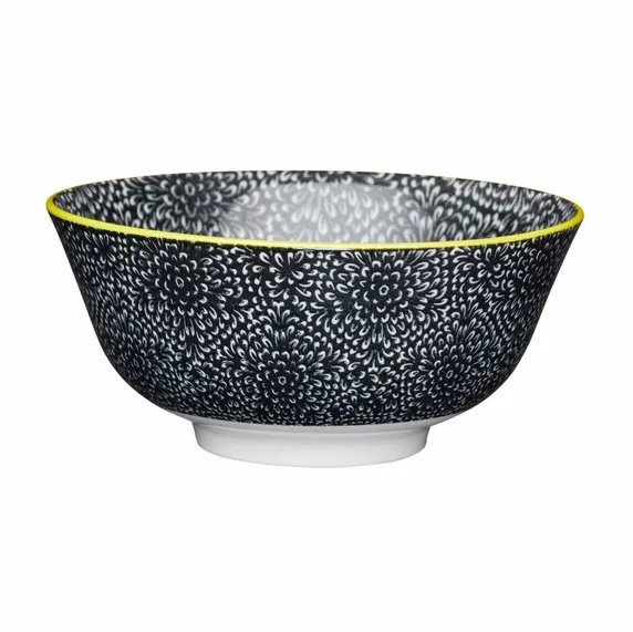Floral Black Bowl - image 1
