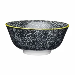 Floral Black Bowl - image 1
