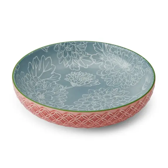 Floral Grey Coupe Bowl - image 1