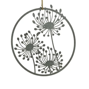 Floral Iron Circle Wall Decoration