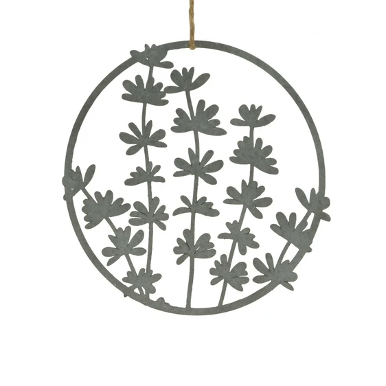 Floral Iron Circle Wall Decoration - image 2