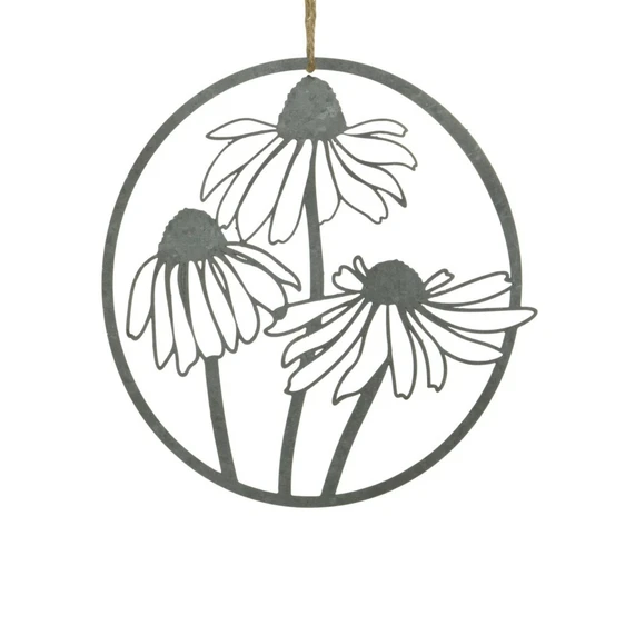 Floral Iron Circle Wall Decoration - image 3
