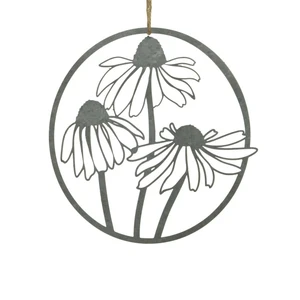 Floral Iron Circle Wall Decoration - image 3