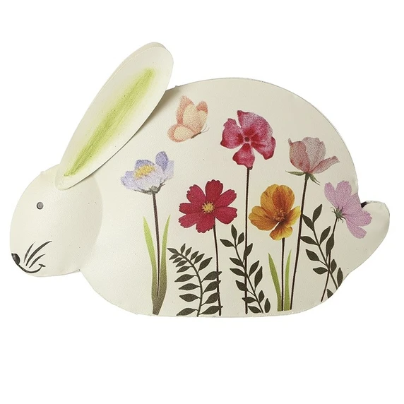Floral Metal Rabbit Decoration - Small