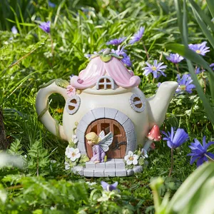 Floral Teapot Fairy House - image 2