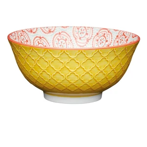 Floral Yellow Bowl - image 1