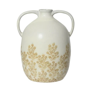 Flower Design Off White Terracotta Jug