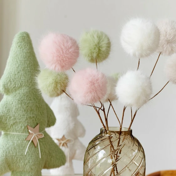 Fluffy Seedhead Artificial Stem - White - image 2