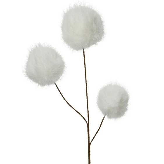 Fluffy Seedhead Artificial Stem - White - image 1