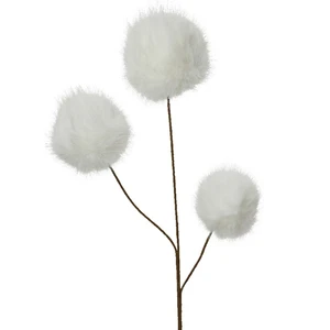 Fluffy Seedhead Artificial Stem - White - image 1