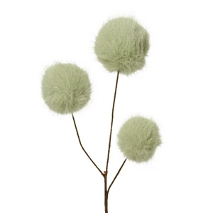 Fluffy Seedhead Artificial Stem - Green