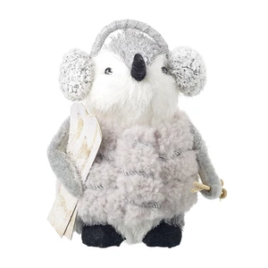 Fluffy Skiing Penguin Decoration