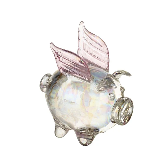 Flying Pig Glass Hanging Decoration