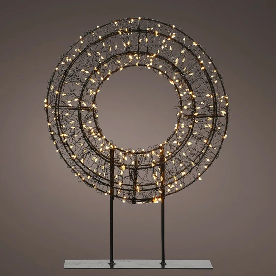 Freestanding Wire Wreath Table Light - 38cm