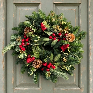 Holly Berry Wreath - 10" - image 1